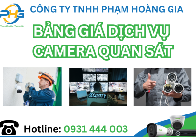 Bảng giá dịch vụ Camera 