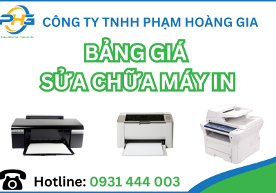 Bảng giá dịch vụ sửa chữa máy in 