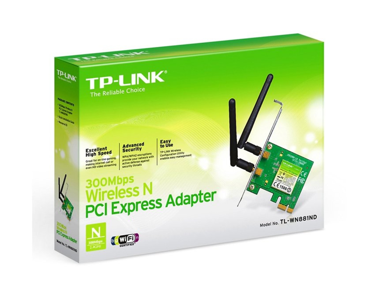 Card mạng không dây PCI Express TP-Link TL-WN881ND Wireless N300Mbps