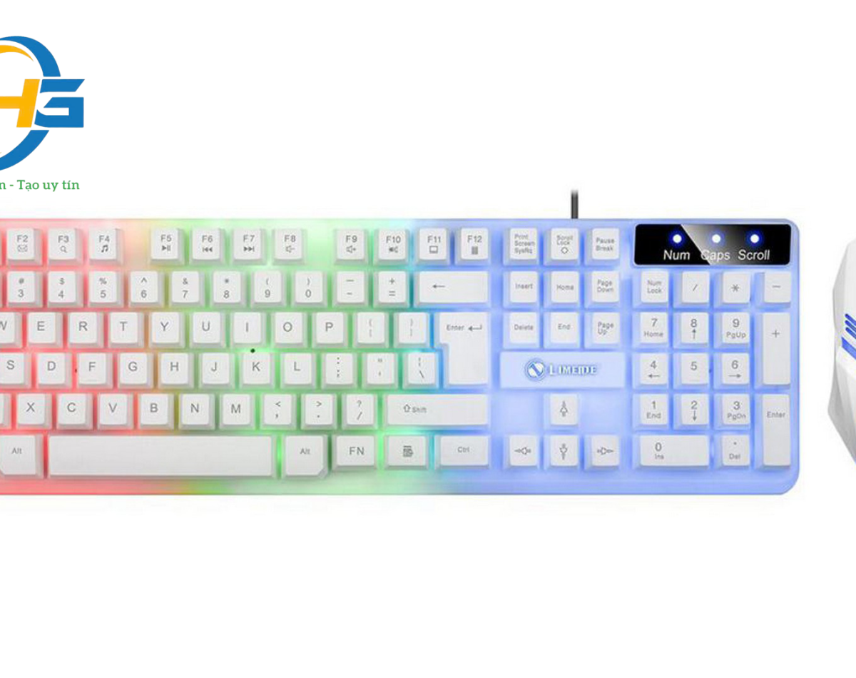Combo chuột phím Limeide GTX350 White giả cơ
