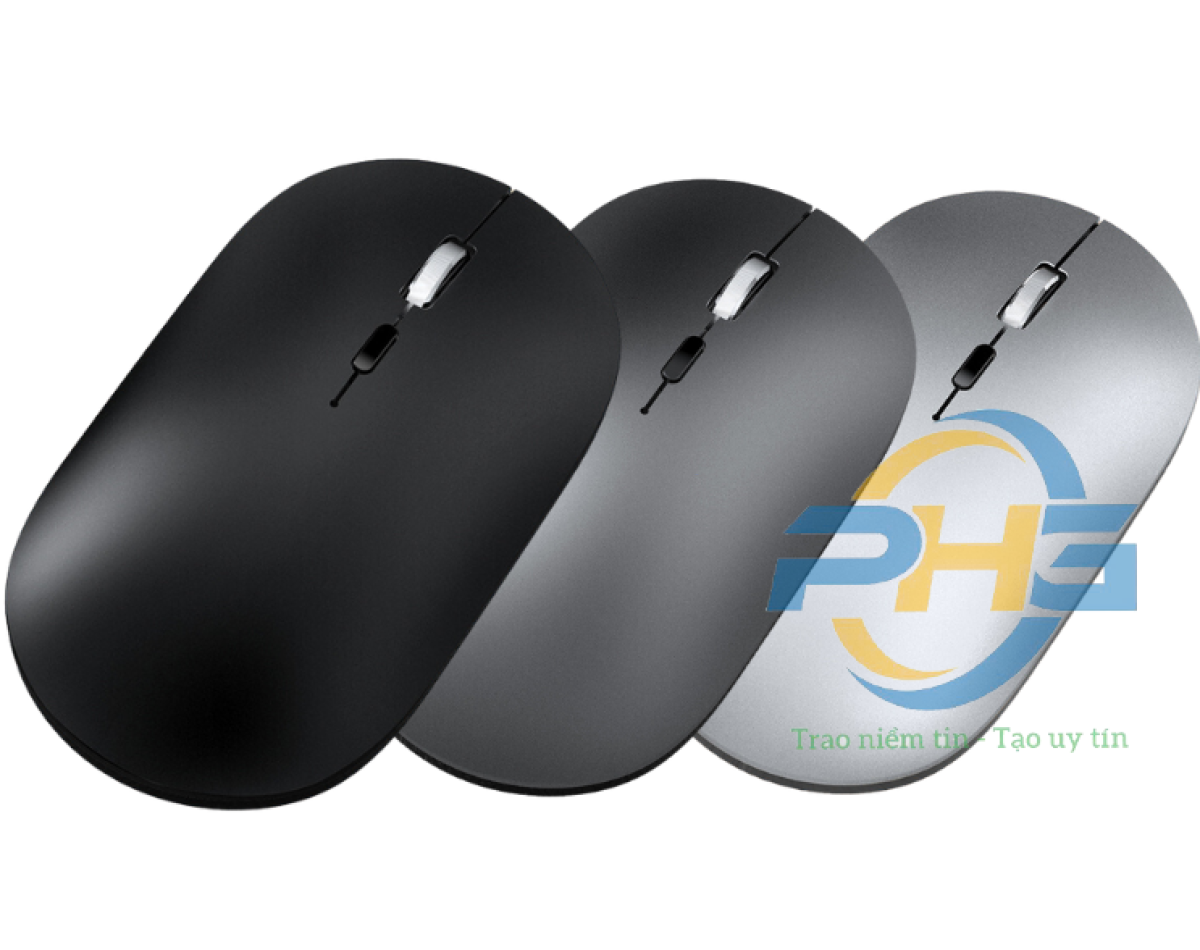    Chuột Mouse ko dây T-WOLF X2 Black Bluetooth + Wireless 2.4Ghz (Pin sạc)