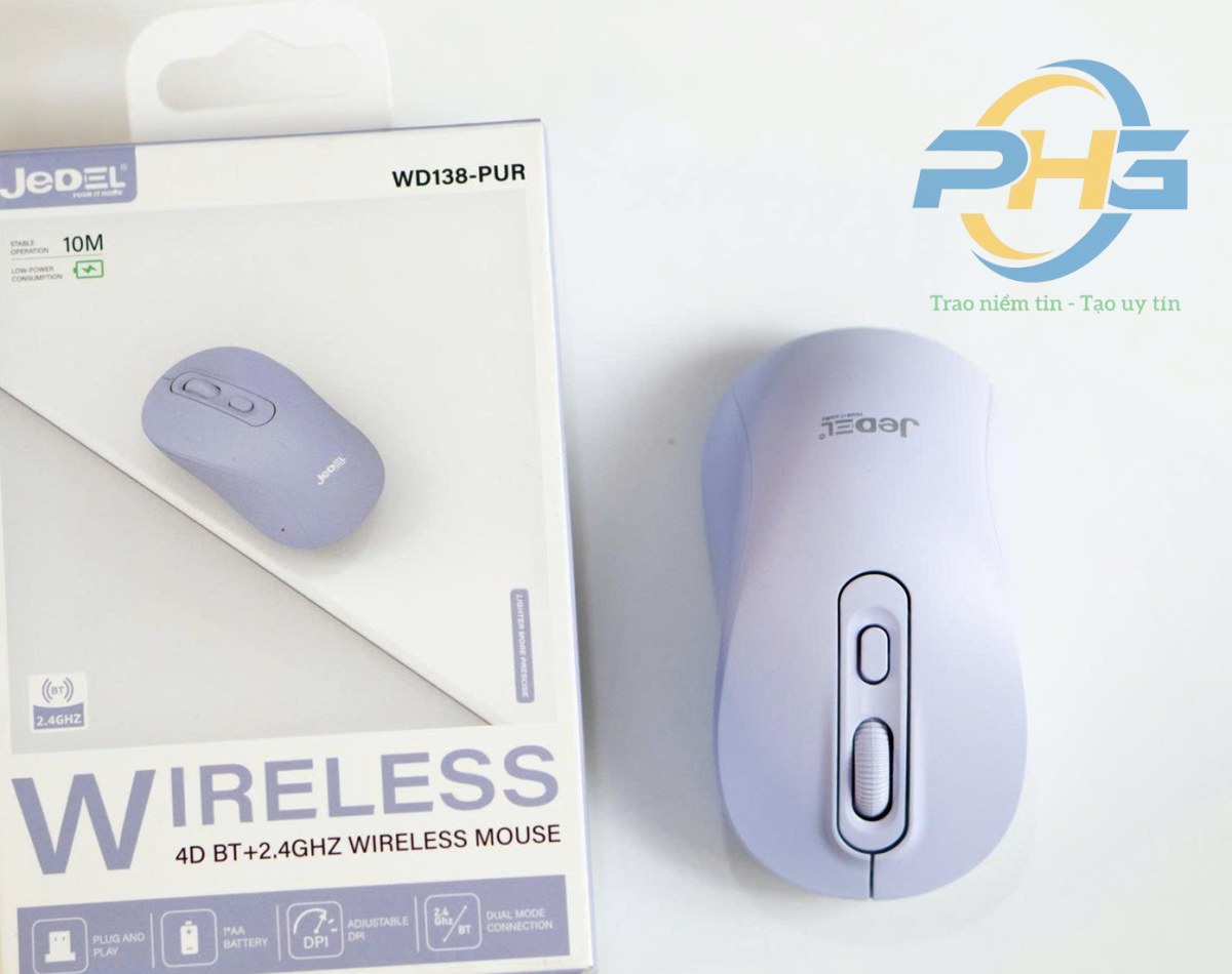    	 Chuột không dây Jedel WD138 (Bluetooth, có pin)