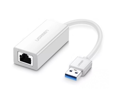 Bộ chuyển đổi USB 3.0 ra LAN Ugreen 20255 tốc độ 10/100/1000Mbps màu trắng