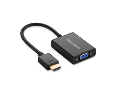 Cable chuyển đổi HDMI sang VGA+3.5mm Audio+nguồn micro USB dài 15cm Ugreen Chính hãng MM102 (40233)