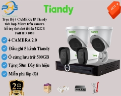 Trọn bộ 4 Camera TIANDY 2.0 MP