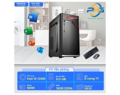 PC Văn phòng I5-12400/H610/RAM 16GB/SSD 256GB + HDD 1TB/500W