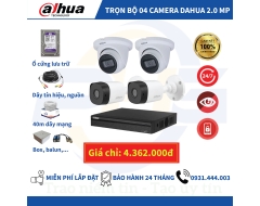 TRỌN BỘ 4 CAMERA DAHUA 2.0MP