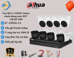 Trọn bộ 8 Camera DAHUA 2.0 MP