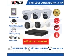 TRỌN BỘ 5 CAMERA DAHUA 2.0MP