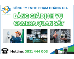 Bảng giá dịch vụ Camera 