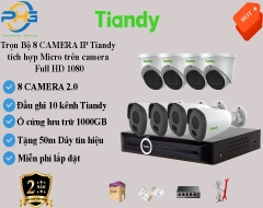 Trọn bộ 8 Camera Tiandy 2.0 MP