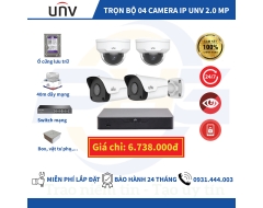 TRỌN BỘ 4 CAMERA IP UNV 2.0MP