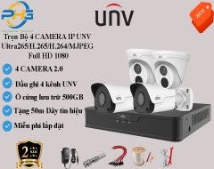 Trọn bộ 4 Camera UNV 2.0 MP