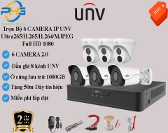 Trọn bộ 6 Camera UNV 2.0 MP