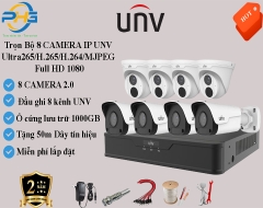 Trọn bộ 8 Camera UNV 2.0 MP