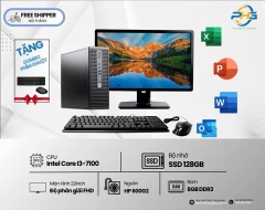 Máy bộ Văn phòng I3-7100/8GB/SSD128GB - LCD 22 inch FHD 