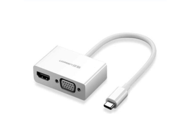 Cáp chuyển đổi USB type C to HDMI/VGA hỗ trợ full HD 3D 4Kx2K chính hãng Ugreen 30843 cao cấp