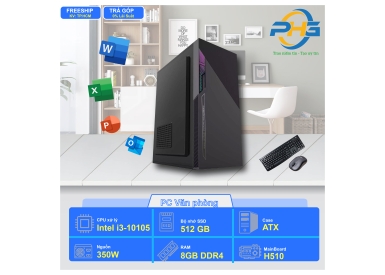 PC Văn phòng I3-10105/H510/RAM 8GB/SSD 256GB/350W