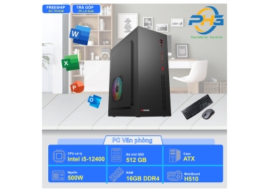 PC Văn phòng I5-12400/H610/RAM 16GB/SSD 256GB/350W