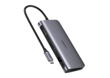 Bộ chuyển đổi Type C sang 3 USB 3.0 + HDMI + VGA + LAN + SD/TF + hỗ trợ nguồn Type C Ugreen 40873 (Liên hệ nhân viên kinh doanh để được giá tốt hơn)