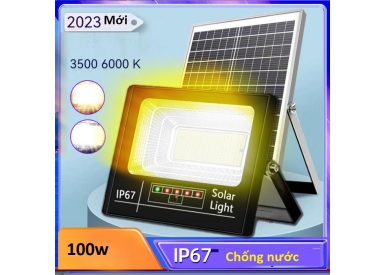 Đèn năng lượng mặt trời 100W ánh sáng vàng LP100SLV (Tấm Poly)