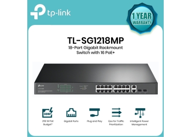 Switch TP-Link TL-SG1218MP 18 cổng Gigabit với 16 cổng PoE+