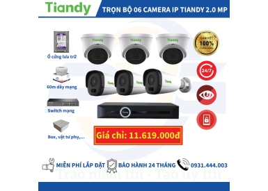 TRỌN BỘ 6 CAMERA IP TIANDY 2.0MP